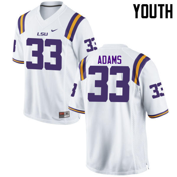 Youth LSU Tigers #33 Jamal Adams College Football Jerseys Game-White - Click Image to Close